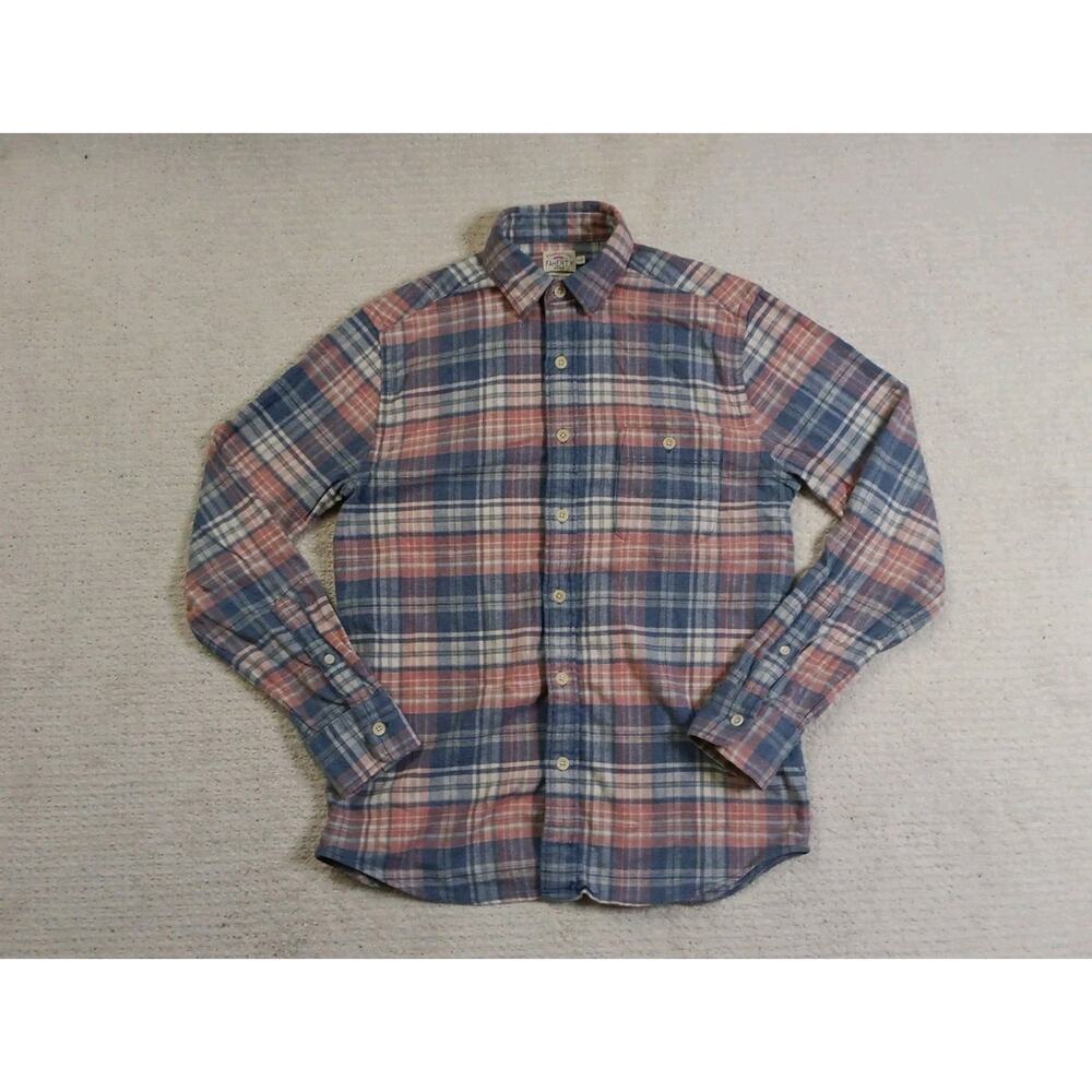 Faherty Stretch Seaview Flannel Shirt Long Sleeve Button Up Shirt Mens Small